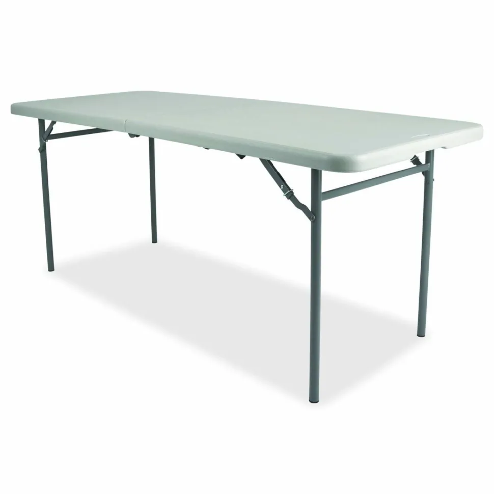 NPS Comfort Max Fold-in-Half Table, Rectangular, 96w x 30d x 29.25h, Speckled Gray Top, Gray Base/Legs