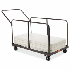 NPS Folding Table Dolly For Round and Rectangular Tables, 660 lb Capacity, 31.25 x 27.75 x 47.5, Brown