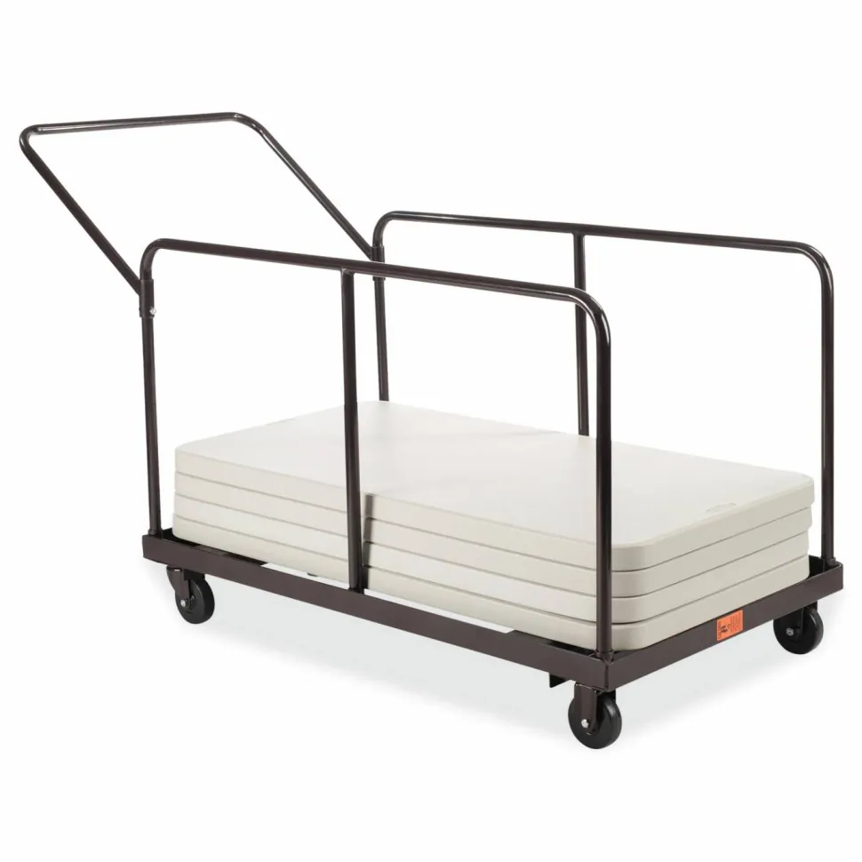 NPS Folding Table Dolly For Round and Rectangular Tables, 660 lb Capacity, 31.25 x 27.75 x 47.5, Brown