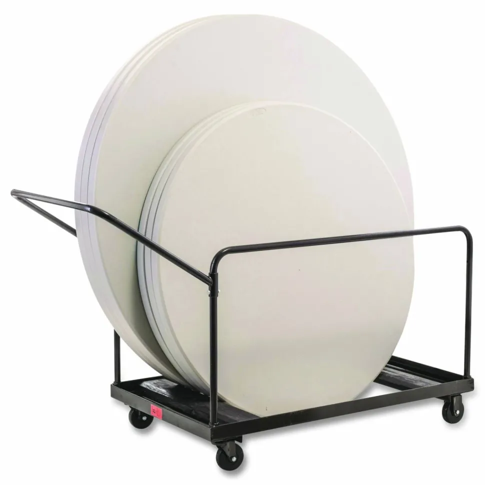NPS Folding Table Dolly For Round Tables, 1,100 lb Capacity, 27.75" x 47.5" x 31.25", Brown
