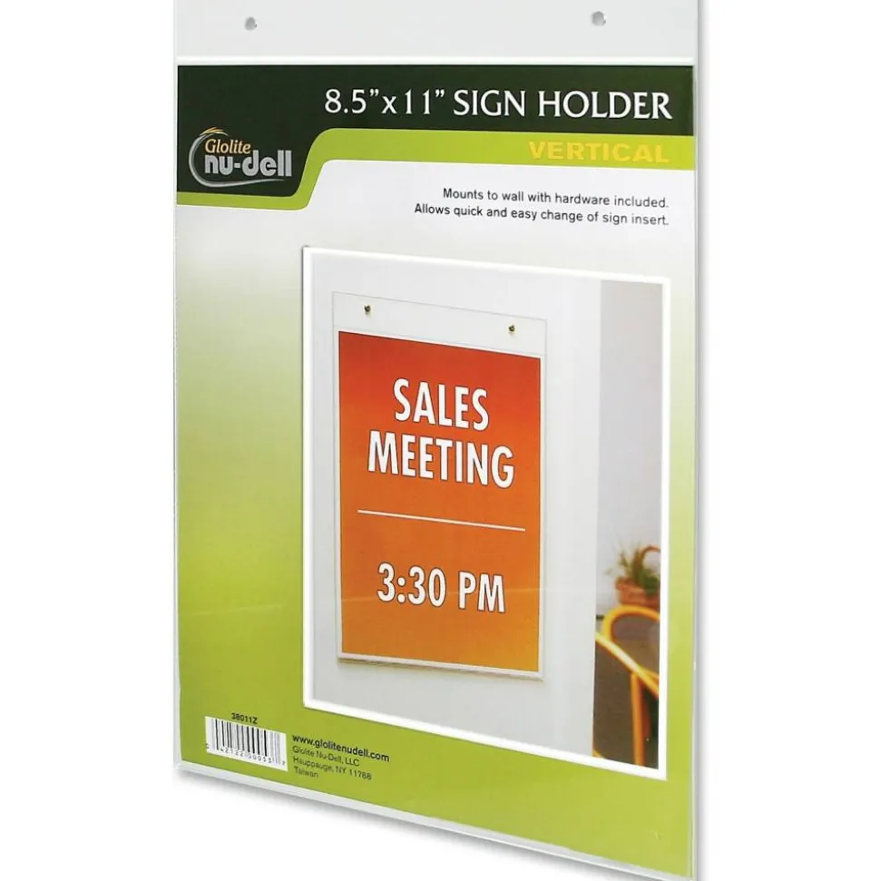 Nu Dell Acrylic Sign Holders Support 8.50" x 11" Media Acrylic 1 Each Clear