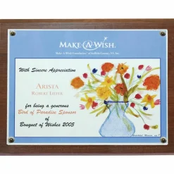 NuDell Award-A-Plaque Document Holder, Acrylic/Plastic, 10.5 x 13, Walnut