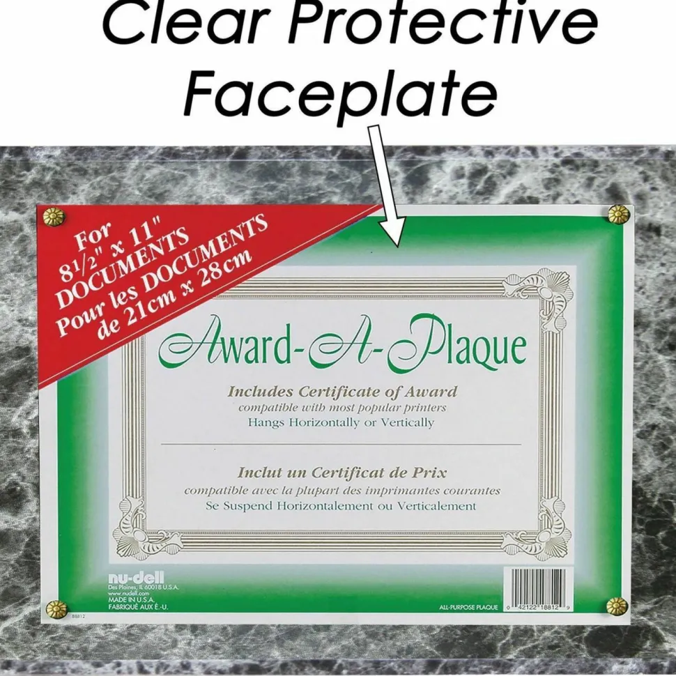 Nu-Dell Award-A-Plaque, 13" x 10 1/2", Black Marble
