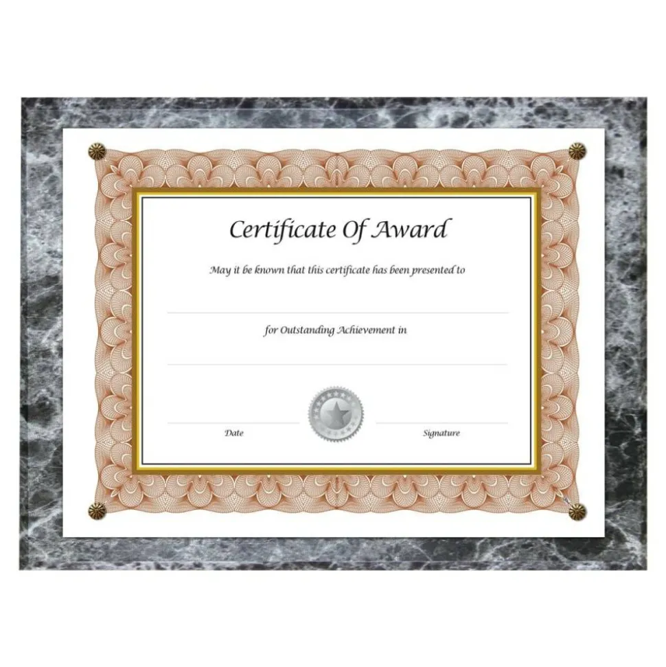 Nu-Dell Award-A-Plaque, 13" x 10 1/2", Black Marble
