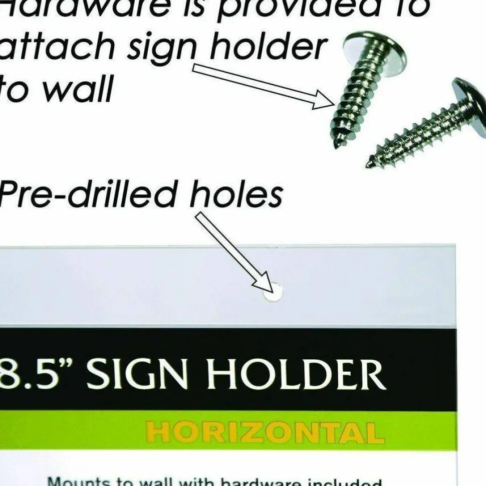 NuDell Clear Plastic Horizontal-Orientation Wall Sign Holder with Mounting Screws, Quick-Change Insert System, 11 x 8.5 Insert