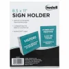 NuDell Clear Plastic Slanted L-Shaped Countertop Sign Holder, Side-Load, Horizontal/Vertical Orientation, 8.5 x 11 Insert