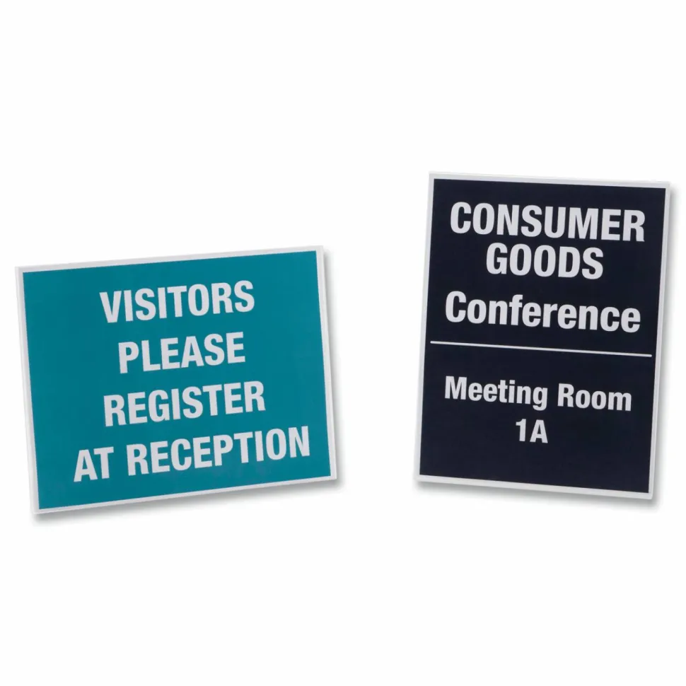 NuDell Clear Plastic Slanted L-Shaped Countertop Sign Holder, Side-Load, Horizontal/Vertical Orientation, 8.5 x 11 Insert