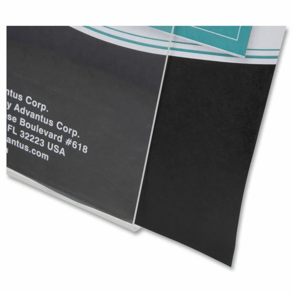 NuDell Clear Plastic Slanted L-Shaped Countertop Sign Holder, Side-Load, Horizontal/Vertical Orientation, 8.5 x 11 Insert