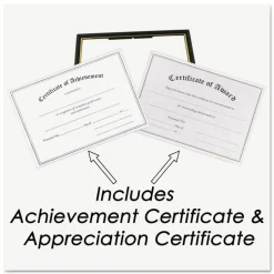 NuDell Economy Framed Achievement/Appreciation Awards, 11 x 8.5, Horiztontal Orientation, White with Black Border
