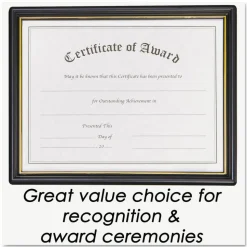 NuDell Economy Framed Achievement/Appreciation Awards, 11 x 8.5, Horiztontal Orientation, White with Black Border