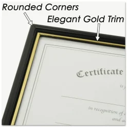 NuDell Economy Framed Achievement/Appreciation Awards, 11 x 8.5, Horiztontal Orientation, White with Black Border