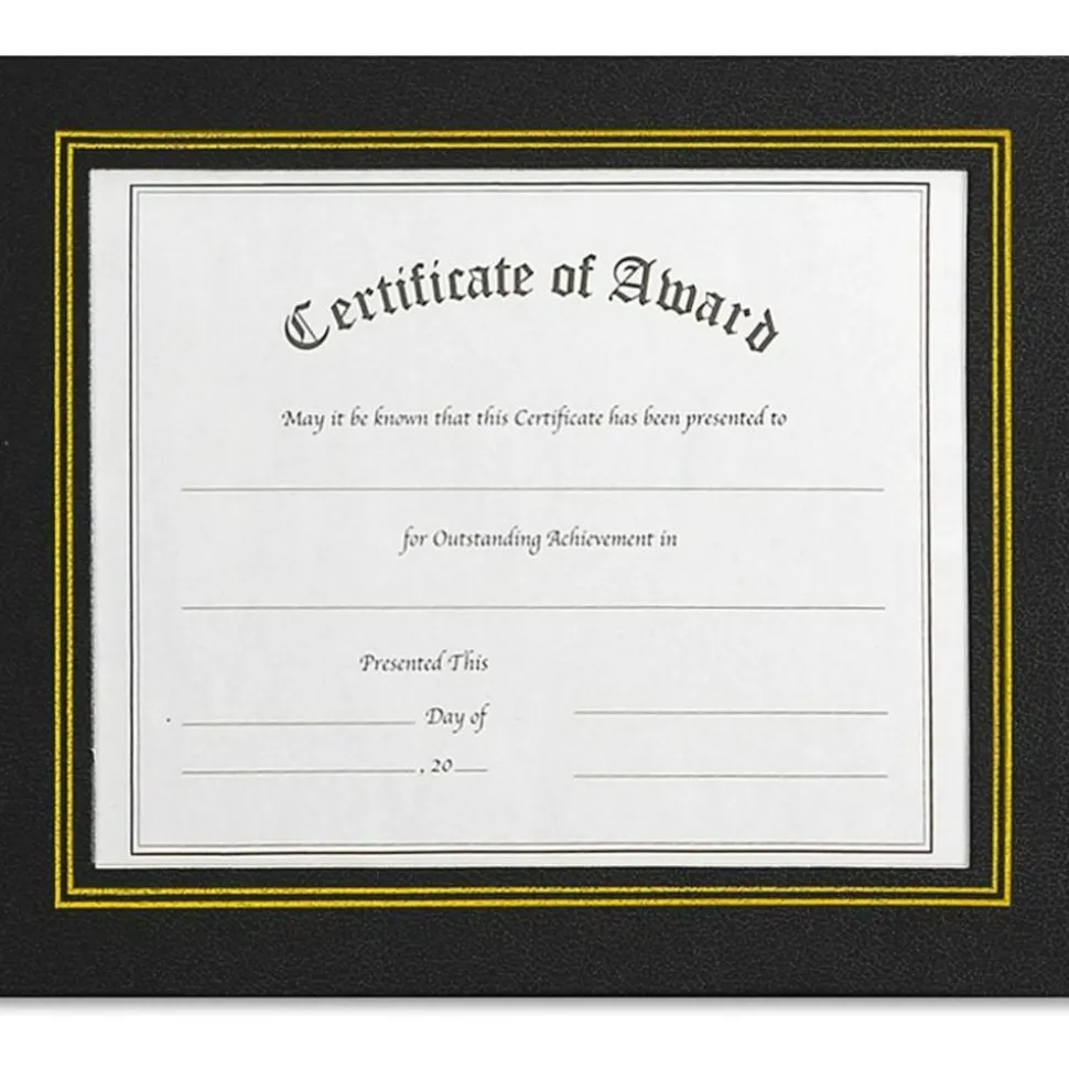 NuDell Flat Leatherette Document Frames - Holds 11"x8.50" Insert - Desktop - Horizontal, Vertical - Easel Back, Hanger - 21202
