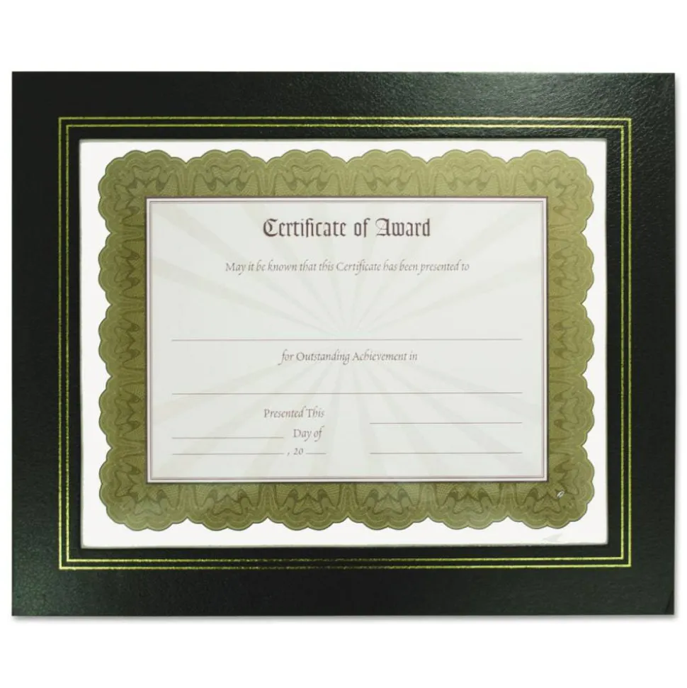 NuDell Flat Leatherette Document Frames - Holds 11"x8.50" Insert - Desktop - Horizontal, Vertical - Easel Back, Hanger - 21202