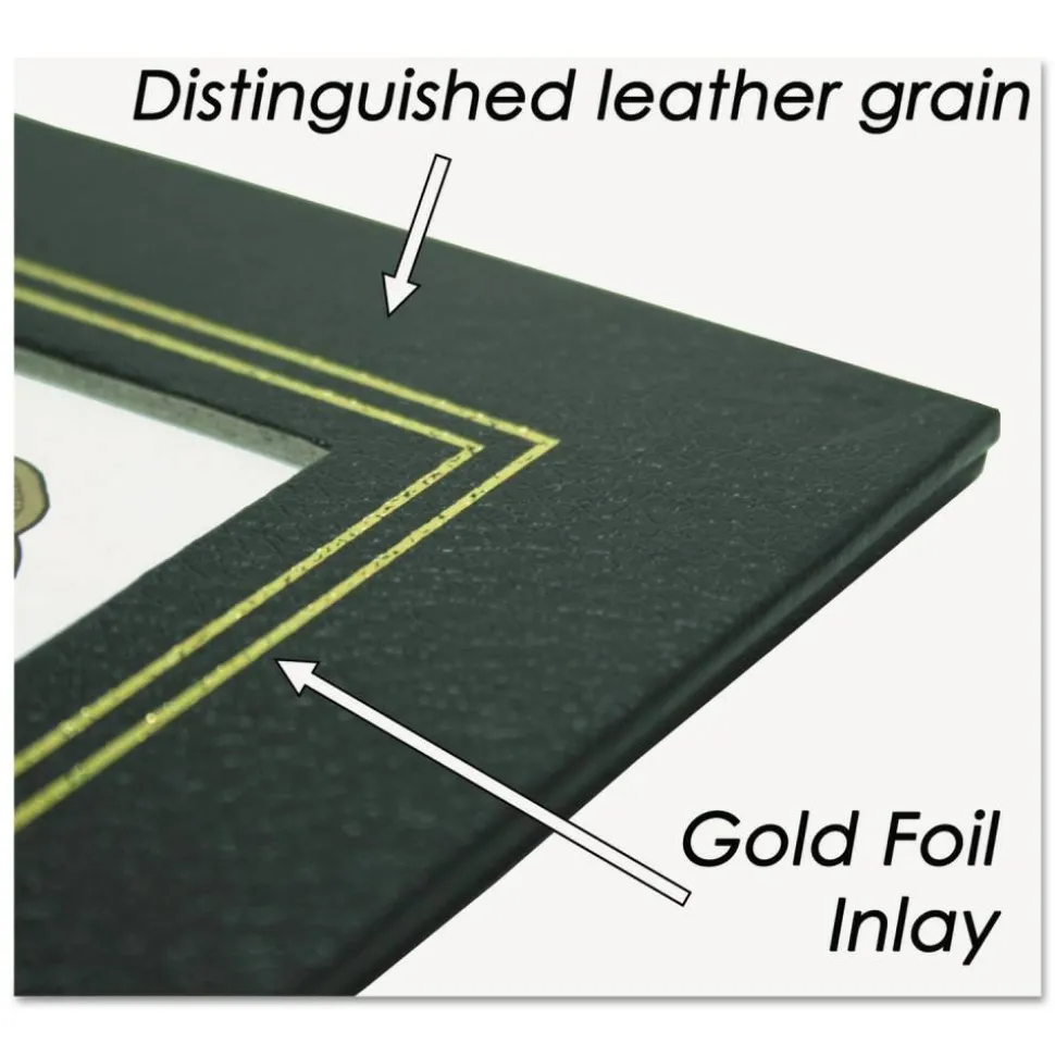 NuDell Flat Leatherette Document Frames - Holds 11"x8.50" Insert - Desktop - Horizontal, Vertical - Easel Back, Hanger - 21202