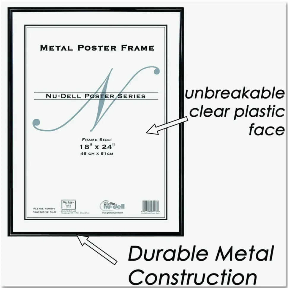 Nu-Dell Metal Poster Frame, 18" x 24", Black