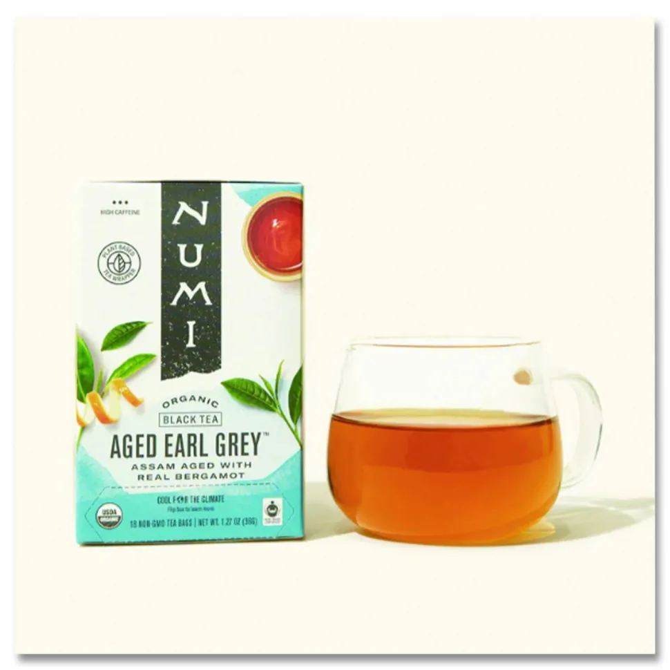 Numi Organic Aged Earl Gray Black Tea, Box Of 18