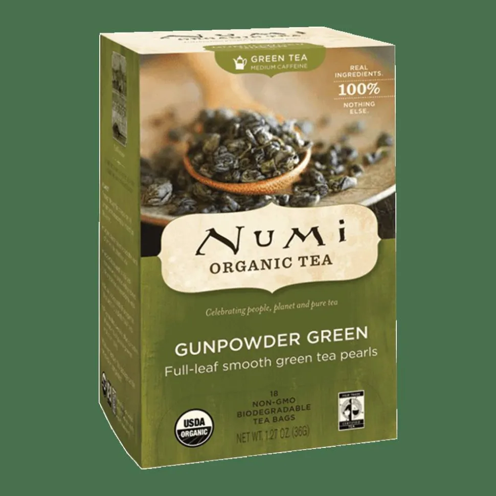 Numi Organic Gunpowder Green Tea, Box Of 18
