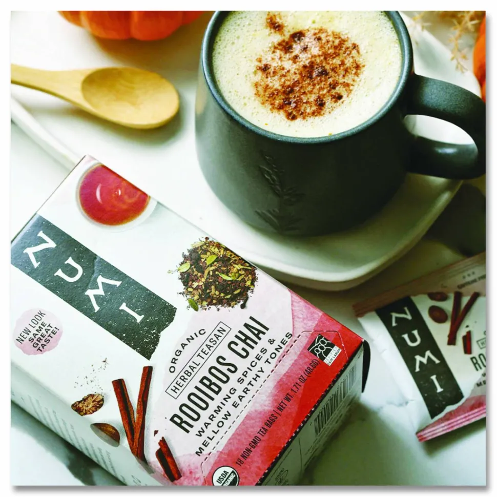Numi Organic Ruby Chai Herbal Tea, Box Of 18