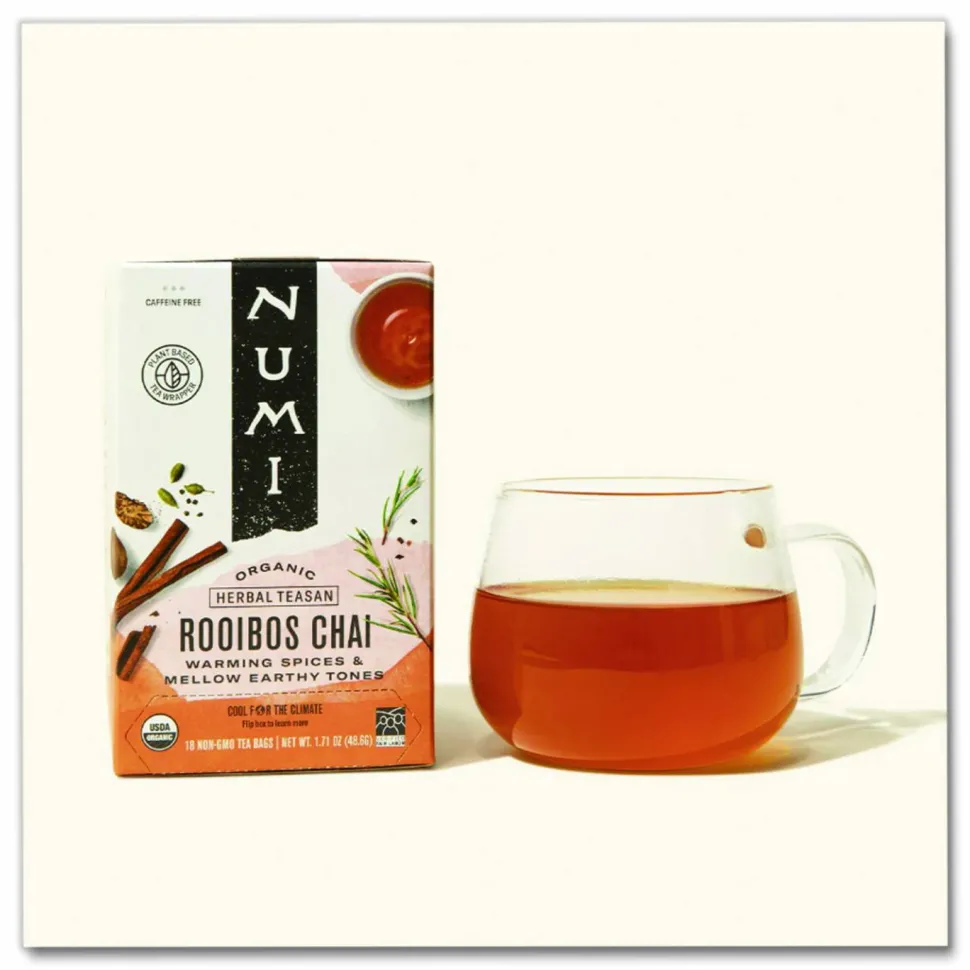 Numi Organic Ruby Chai Herbal Tea, Box Of 18
