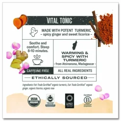 Numi Turmeric Organic Tea Licorice, Spicy Ginger, Turmeric, 1.4 Oz, Carton Of 12