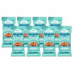 Nut Harvest Sea Salted Whole Cashews, 2.25 oz Pouch, 8/Carton
