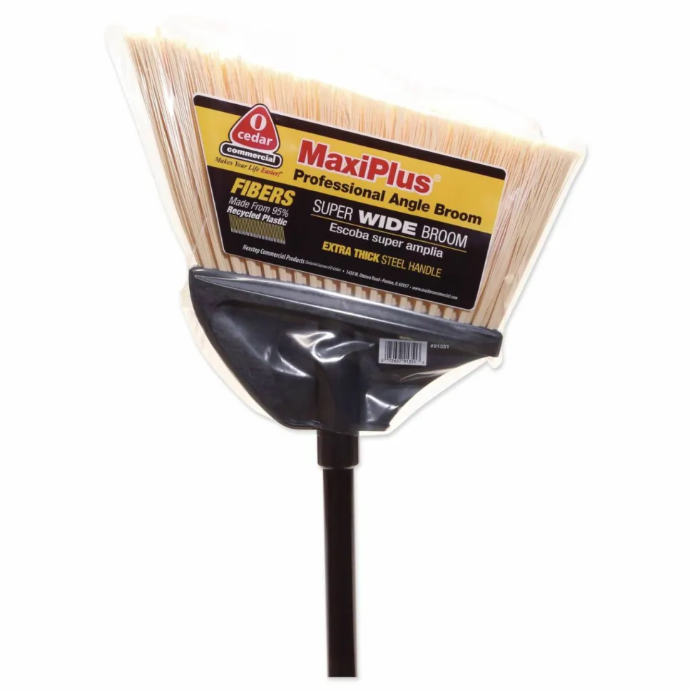 O-Cedar Commercial MaxiPlus Professional Angle Broom, 51" Length, Black