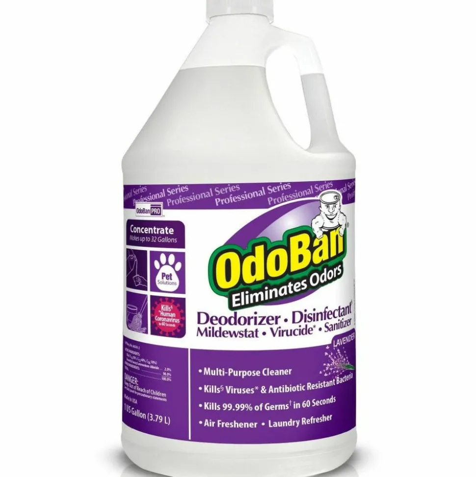 OdoBan Multi-Purpose Deodorizer & Disinfectant Concentrate, Lavender Scent, 128 Oz Bottle