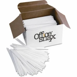 Office Snax Breakroom Stir Sticks, White, 1000/Box