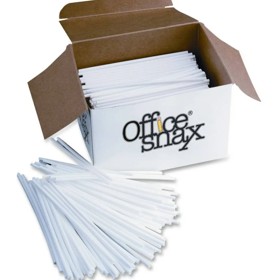 Office Snax Breakroom Stir Sticks, White, 1000/Box