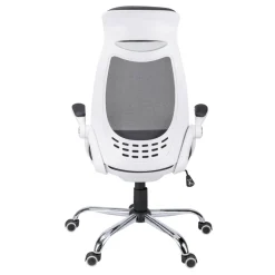 Office Chair, Adjustable Height, Swivel, Ergonomic, Armrests, Computer Desk, Work, Grey Mesh, Chrome Metal, Contemporary, Modern