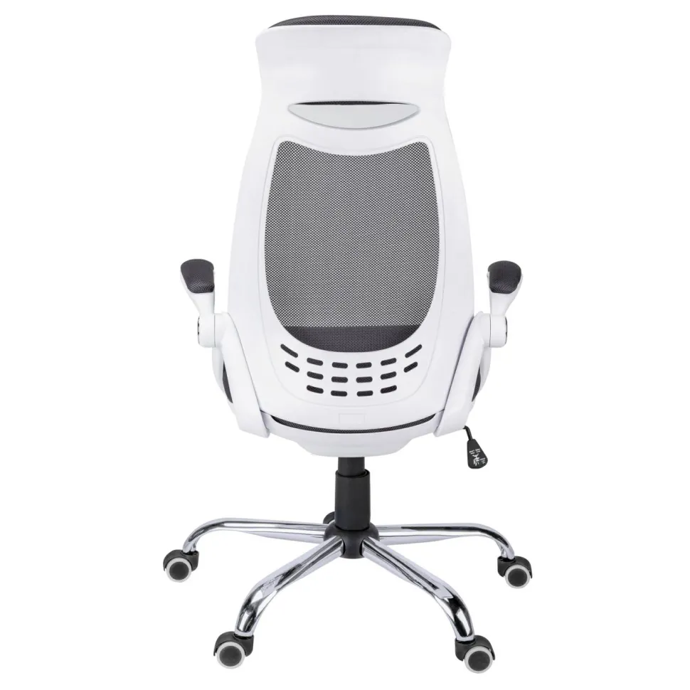 Office Chair, Adjustable Height, Swivel, Ergonomic, Armrests, Computer Desk, Work, Grey Mesh, Chrome Metal, Contemporary, Modern