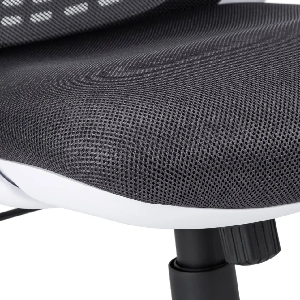 Office Chair, Adjustable Height, Swivel, Ergonomic, Armrests, Computer Desk, Work, Grey Mesh, Chrome Metal, Contemporary, Modern