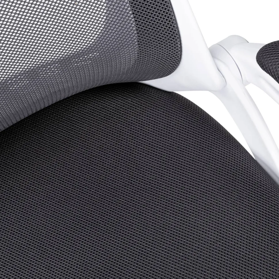 Office Chair, Adjustable Height, Swivel, Ergonomic, Armrests, Computer Desk, Work, Grey Mesh, Chrome Metal, Contemporary, Modern