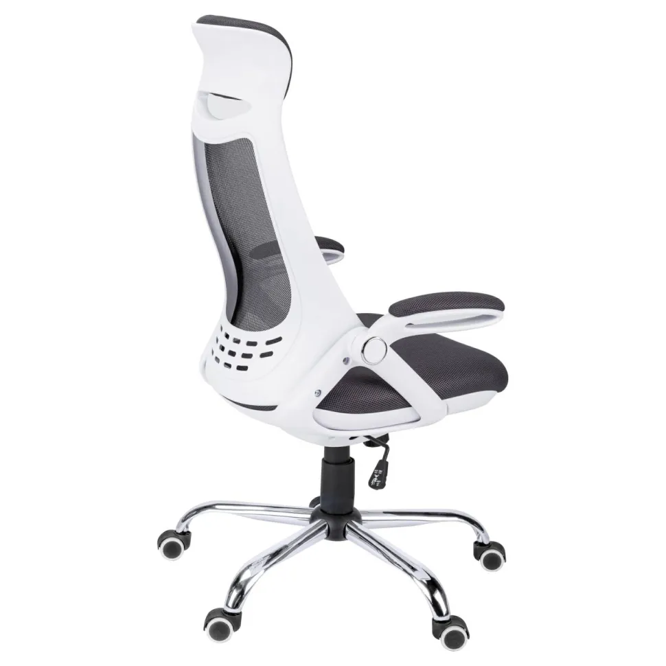 Office Chair, Adjustable Height, Swivel, Ergonomic, Armrests, Computer Desk, Work, Grey Mesh, Chrome Metal, Contemporary, Modern