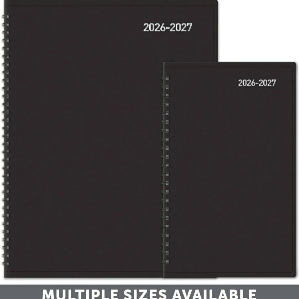 2026-2027 Office Depot Brand 14-Month Weekly/Monthly Academic Planner, Vertical Format, 8" x 11", 30% Recycled, Black, July 2026 To August 2027, 2026 to 2027 Calendar