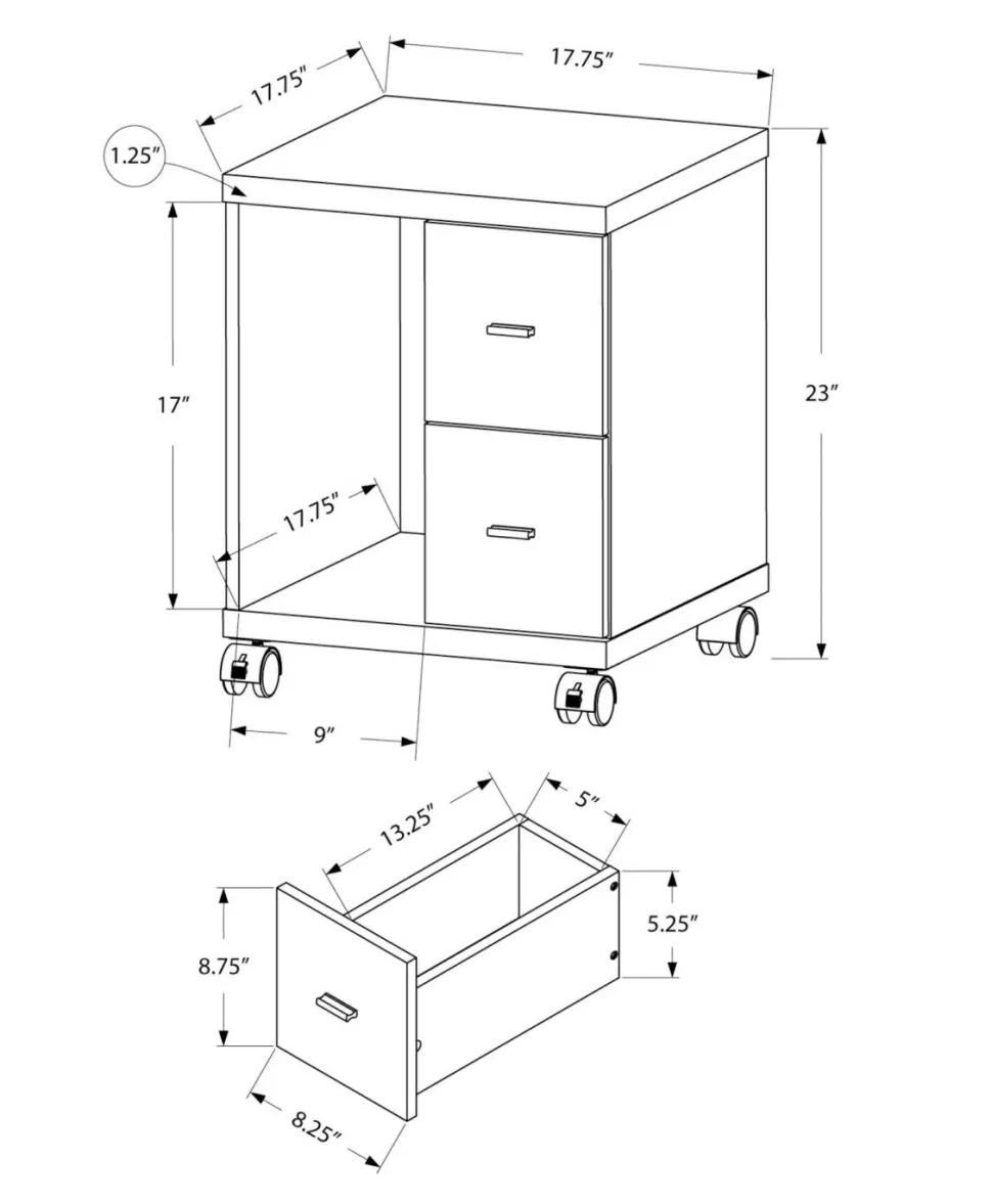 Office, File Cabinet, Printer Cart, Rolling File Cabinet, Mobile, Storage, Work, Brown Laminate, Contemporary, Modern