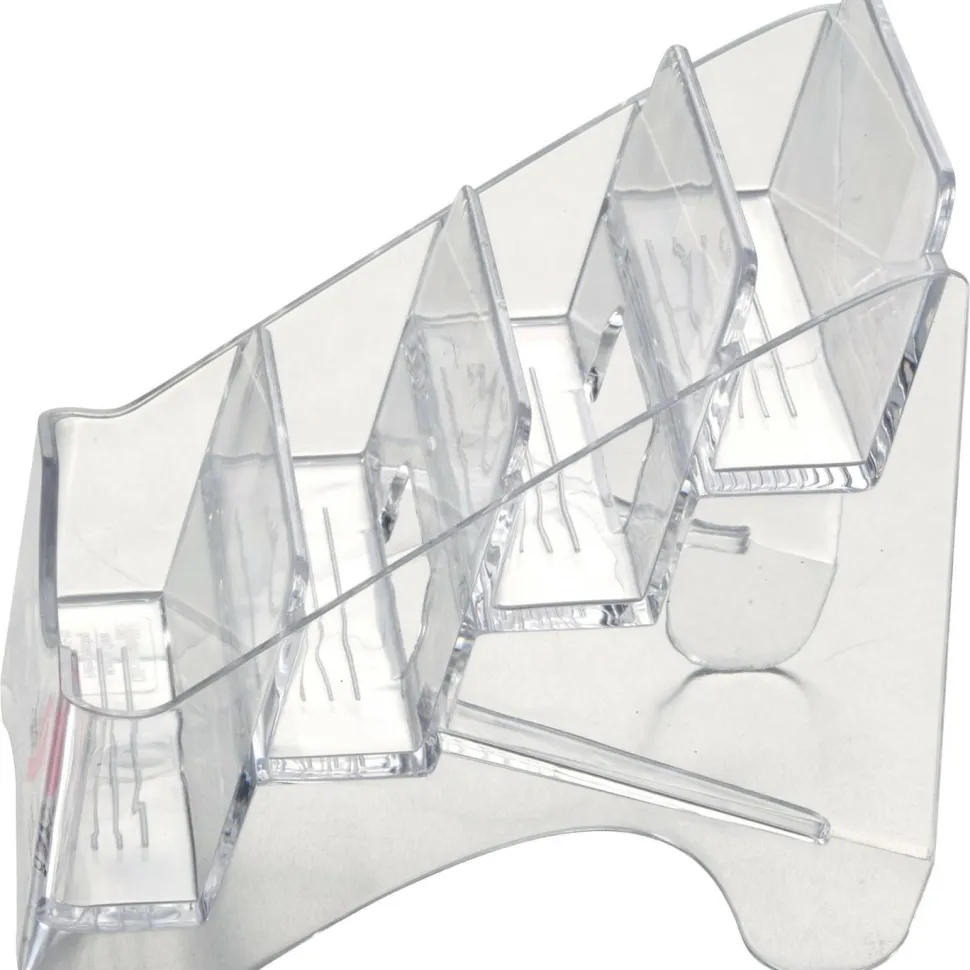 Officemate Breast Cancer Awareness 4 Tier Business Card Holder, Clear