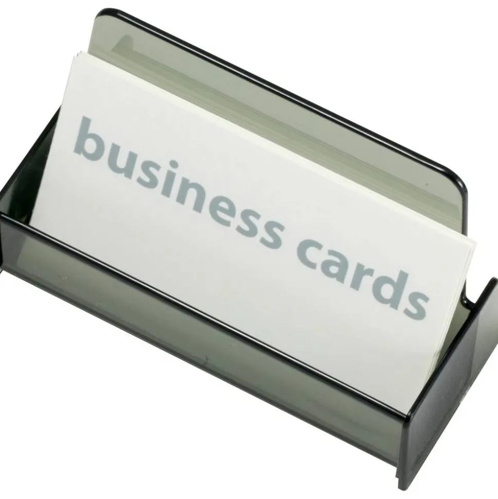 Officemate 50-Card Business Card Holder, Smoke