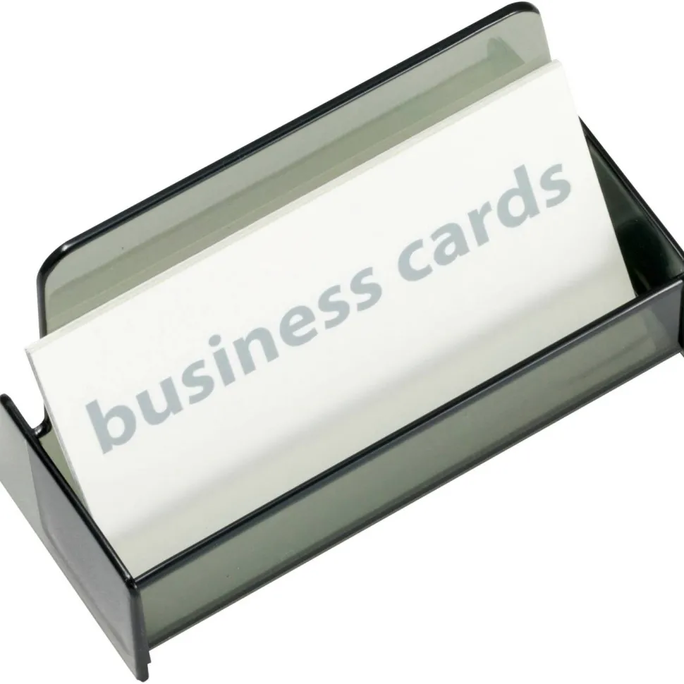 Officemate 50-Card Business Card Holder, Smoke