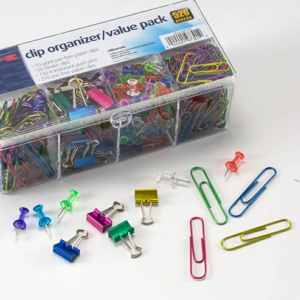 Officemate Clip Organizer Set, Assorted Colors