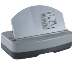 Officemate Electric 2 - 3 Hole Adjustable Eco-Punch, 30% Recycled, Black/Gray/Green