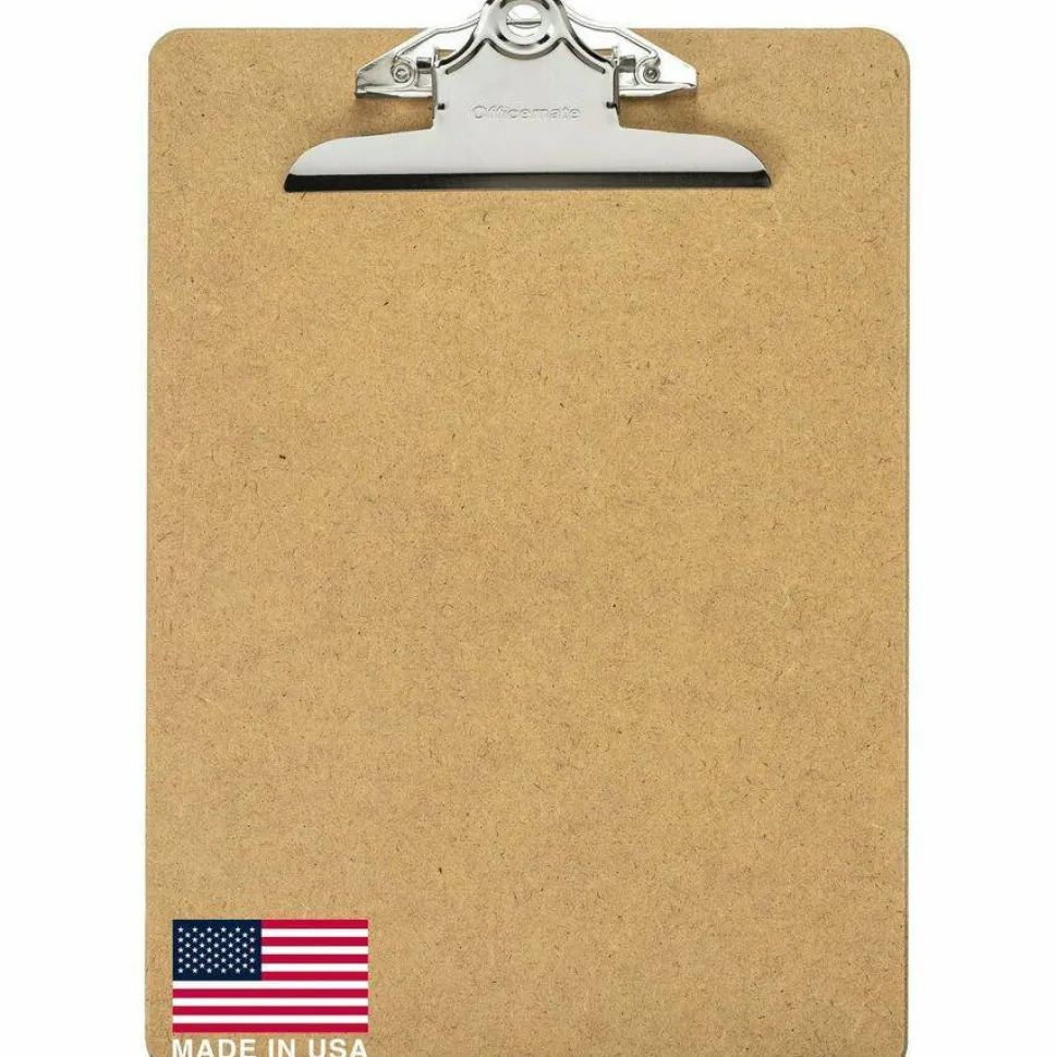 Officemate 83100 Letter Size Wood Clipboard, 9" x 12 .5" ,Recycled Hardboard