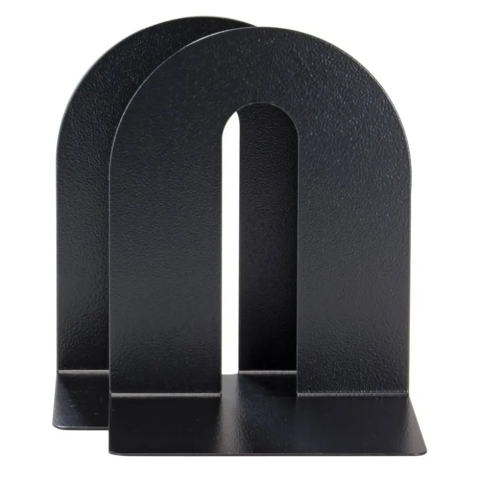 Officemate OIC Magnetic Heavy-Duty Bookends, 10" x 8" x 8", Black, Set Of 2