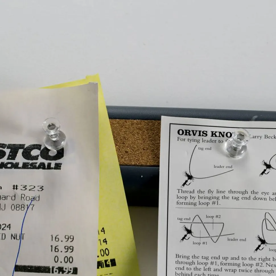 Officemate 92707 Plastic Precision Push Pins, 3/8" Hardened Steel Point, Clear, 100/Display Box