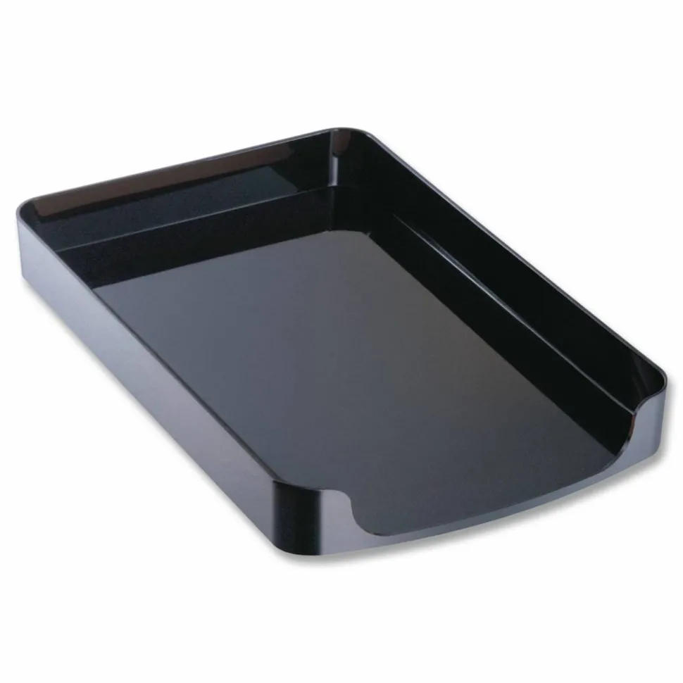 Officemate 2200 Series Front-Loading Desk Tray, 1 Section, Legal Size Files, 10.25" x 15.38" x 2", Black