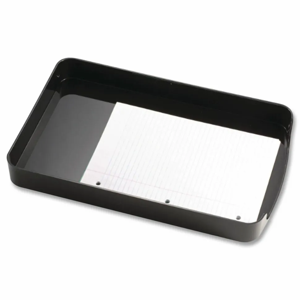 Officemate 2200 Series Front-Loading Desk Tray, 1 Section, Legal Size Files, 10.25" x 15.38" x 2", Black