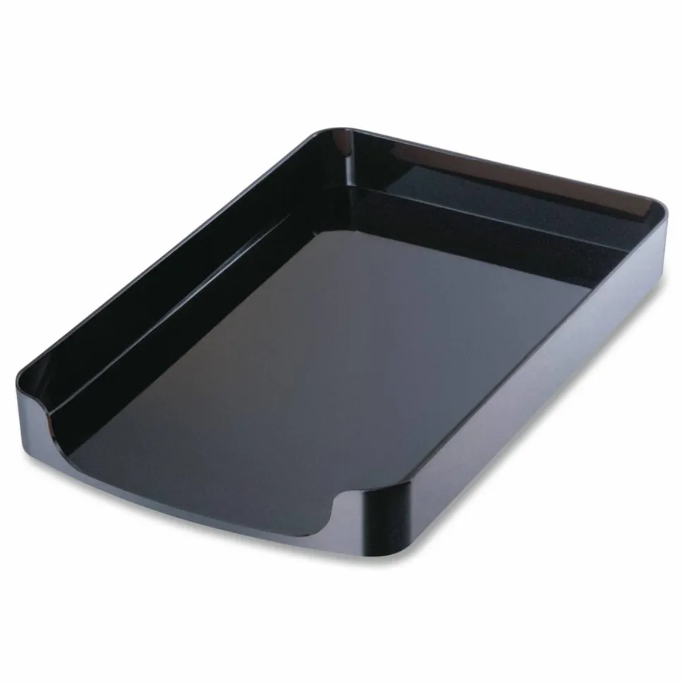 Officemate 2200 Series Front-Loading Desk Tray, 1 Section, Legal Size Files, 10.25" x 15.38" x 2", Black