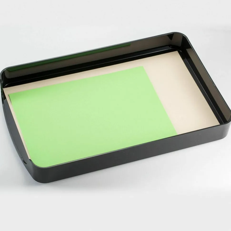Officemate 2200 Series Front-Loading Desk Tray, 1 Section, Legal Size Files, 10.25" x 15.38" x 2", Black