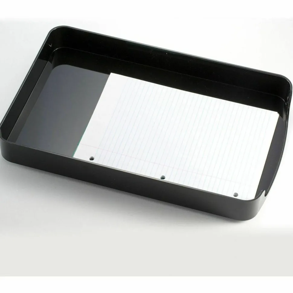 Officemate 2200 Series Front-Loading Desk Tray, 1 Section, Legal Size Files, 10.25" x 15.38" x 2", Black