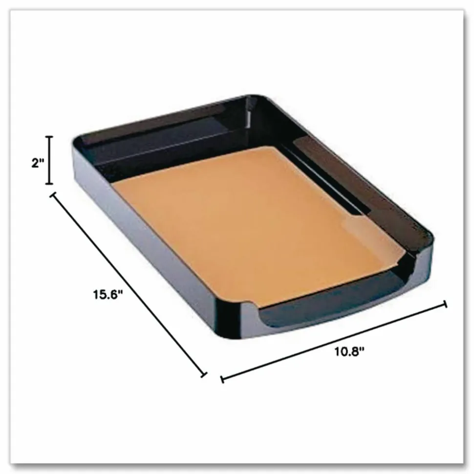 Officemate 2200 Series Front-Loading Desk Tray, 1 Section, Legal Size Files, 10.25" x 15.38" x 2", Black